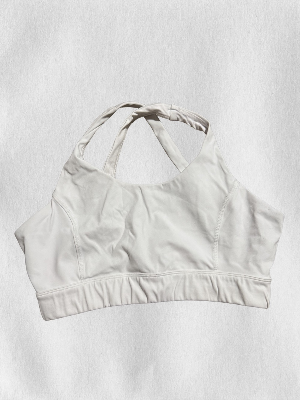 NVGTN White Crisscross Back Sports Bra